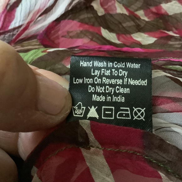 Kay Celine Multicolored Sheer Tunic with Beaded Neckline, NWT, Size S - Picture 13 of 16